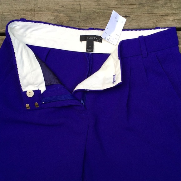 NWT J Crew Purple Violet Pleated Shorts w Pockets - Picture 4 of 8